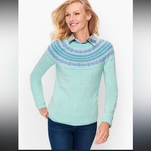 Talbots fair-isle crewneck sweater Medium wool blend